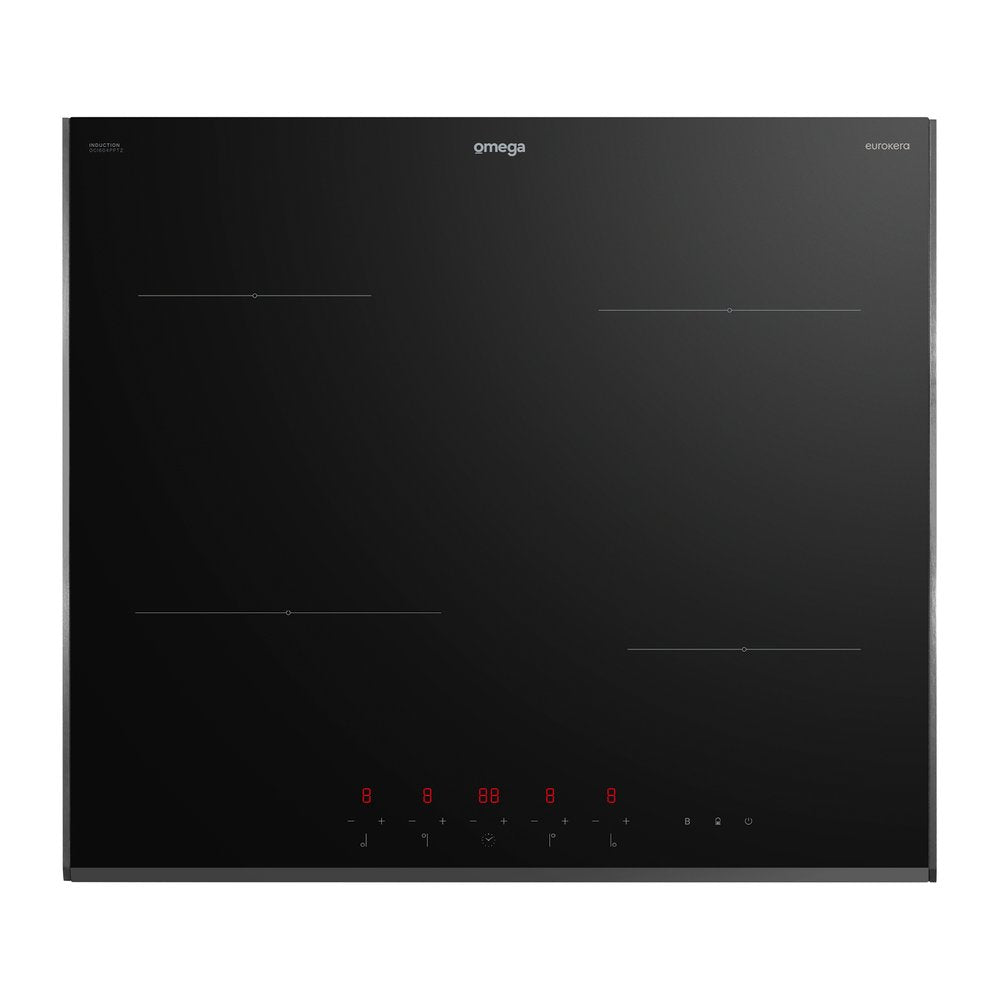Omega 60cm Induction Cooktop - 10 Amp Power Phasing OCI604PPTZ - Fast Heating Electric Stove for Home Kitchen, Restaurant & Outdoor Cooking