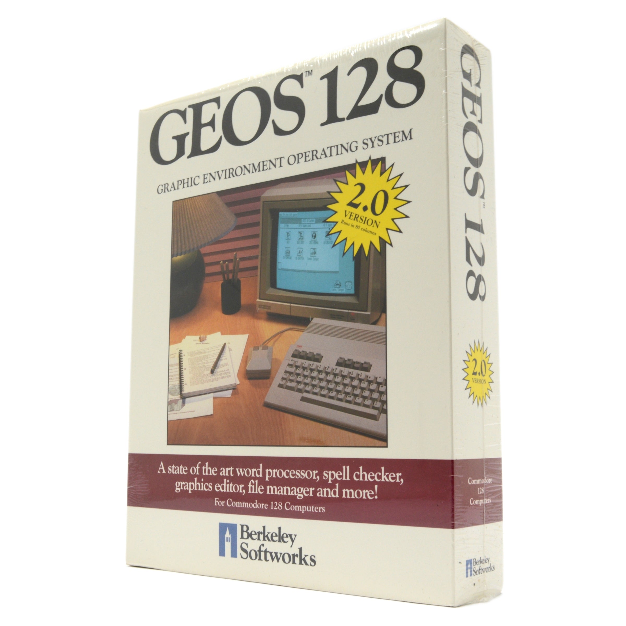 Commodore C128 GEOS 128 PC OS 2.0 Operating System - Brand New Factory Sealed - Vintage Computer Software for Collectors & Retro Gaming Enthusiasts