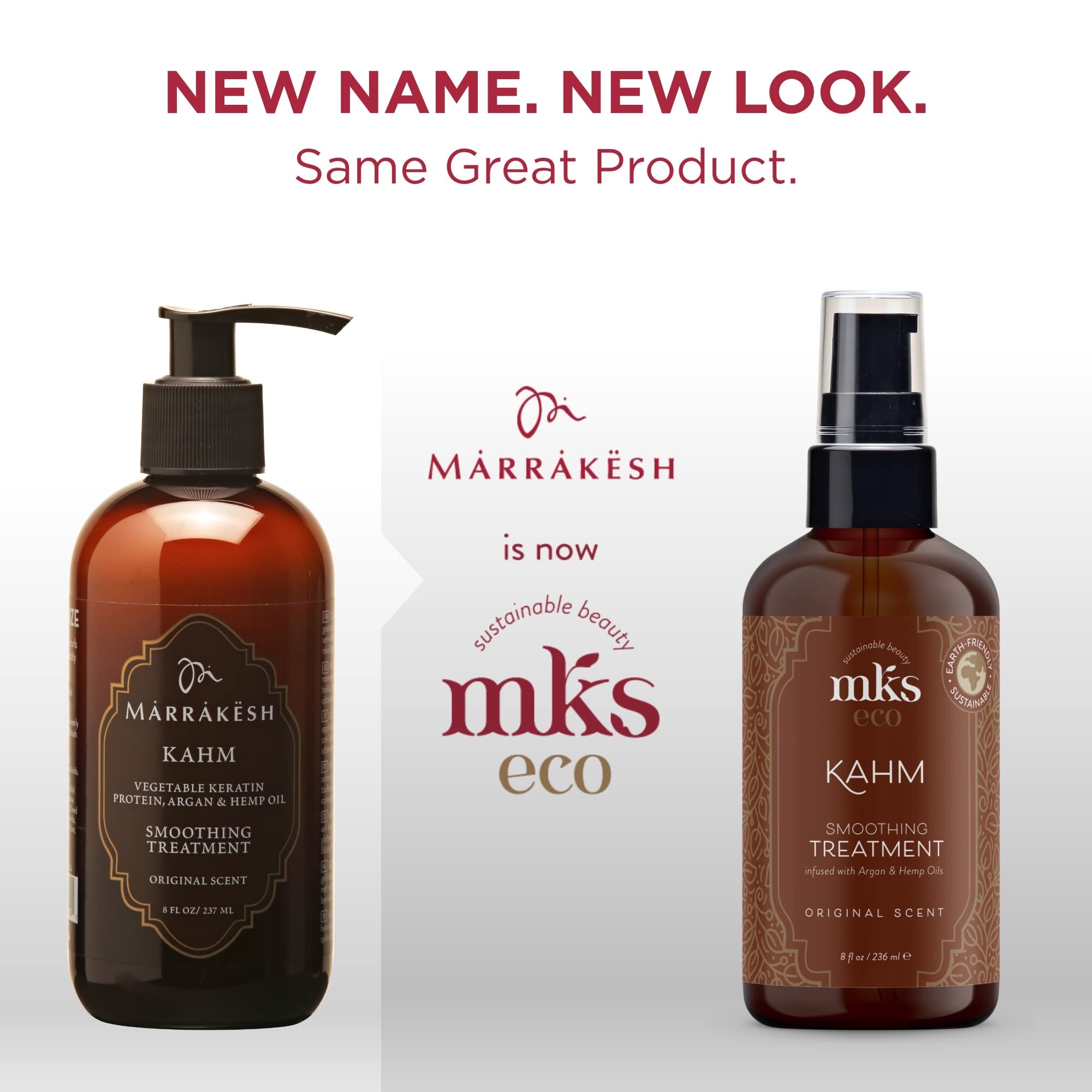 Earthly Body MKS Eco Kahm Smoothing Hair Treatment - Vegan & Cruelty Free Conditioner with Vegetable Keratin Protein, Moroccan Argan Oil & Hemp Seed Oil (Original Scent, 1 Count) | Hydrating & Repairing for Dry, Damaged Hair - Perfect for Daily Use & Salon Treatments