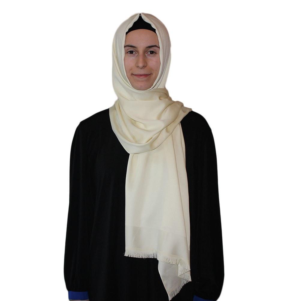 Aker Solid Shawl 1002SLK 912 Ivory - Elegant Women's Fashion Scarf for Office, Party & Special Occasions