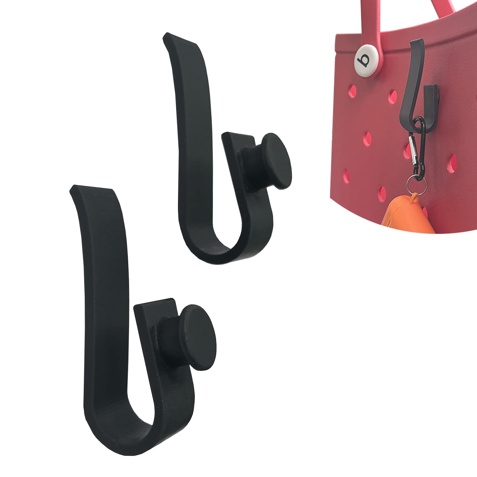 Bogg Bags Hooks Accessories - 2PCS Black Charm Cutie Cup Holder, Key Holder & Mask Holder Connector for Stylish Organization | Perfect for Beach, Pool & Travel Use