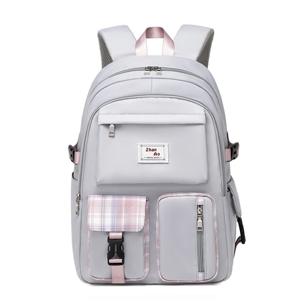 Wafatliotn 18 Inch Water Resistant Backpack for School, College, Travel - Durable Bookbag for Boys & Girls (JK Grey) - Perfect for Daily Commute, Hiking & Campus Life