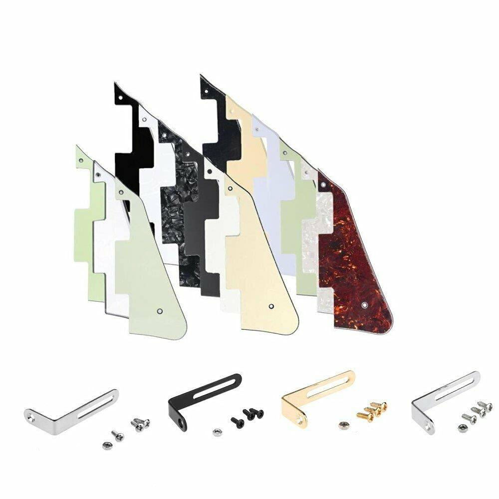 Les Paul Electric Guitar Pickguard Bracket Set - Chrome Black 3-Ply Pickguard & Hardware for LP Guitar Parts | Perfect for DIY Guitar Repair, Customization & Upgrades
