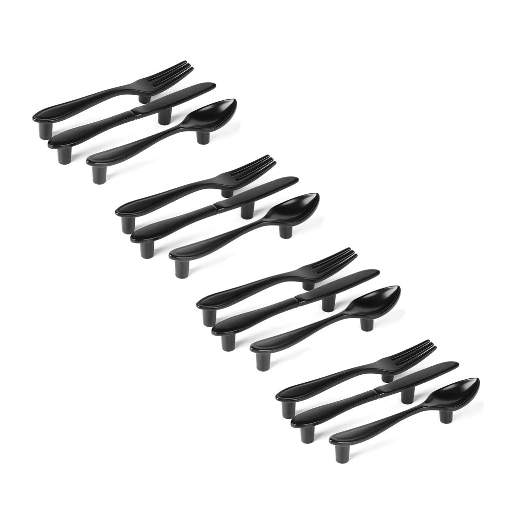 Fvstar 12-Piece Black Vintage Kitchen Cabinet Handles - 3