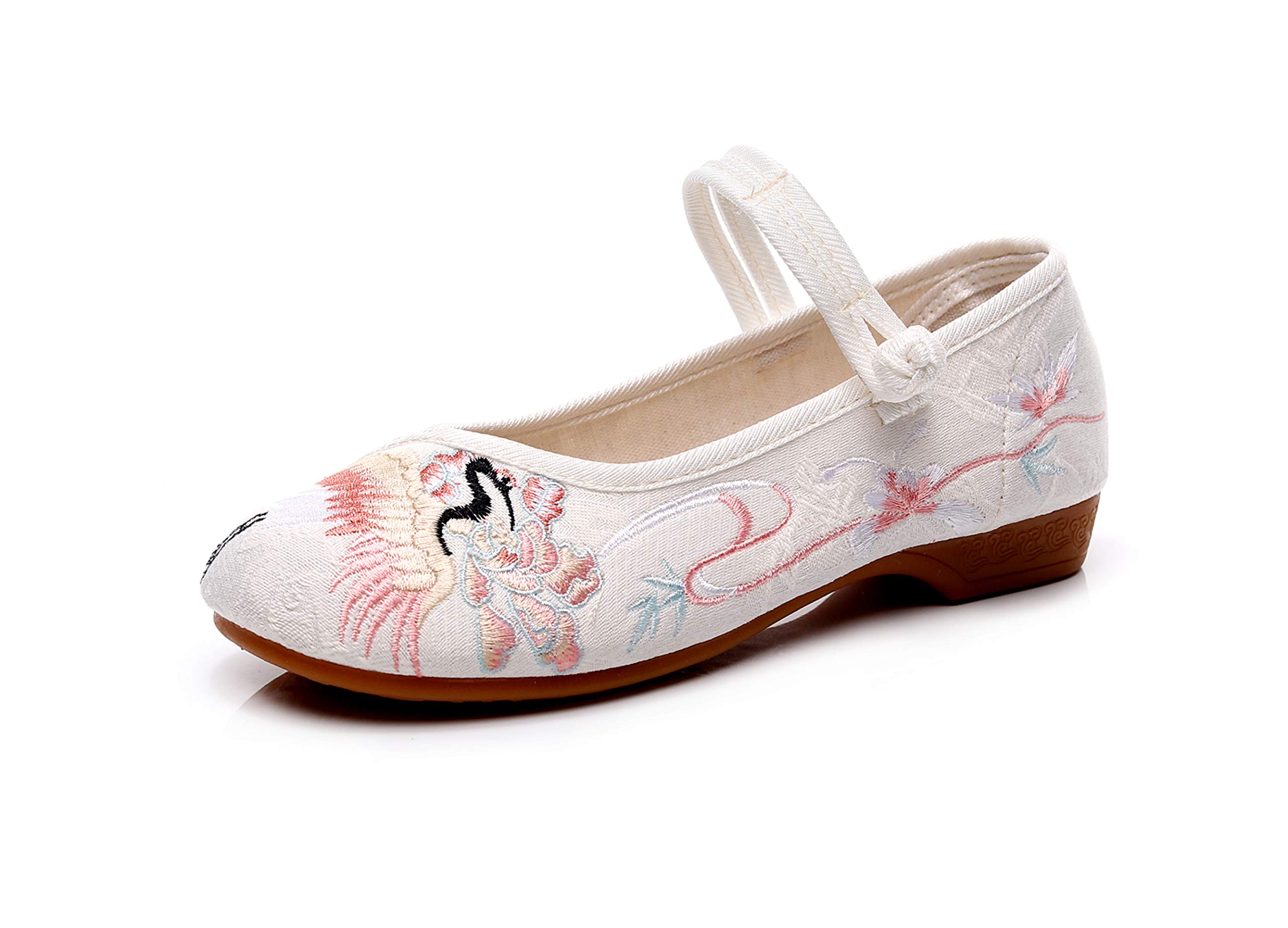 TN TANGNEST Women's Floral Embroidered Loafers - Comfortable Round Toe Ballet Flats for Casual Wear | Perfect for Office, Walking & Spring Outfits