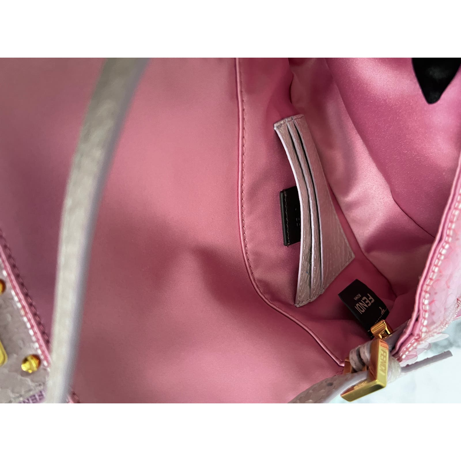 Fendi Pink Mini Baguette Crossbody Bag for Women - Luxury Leather Shoulder Purse for Date Night, Party & Special Occasions