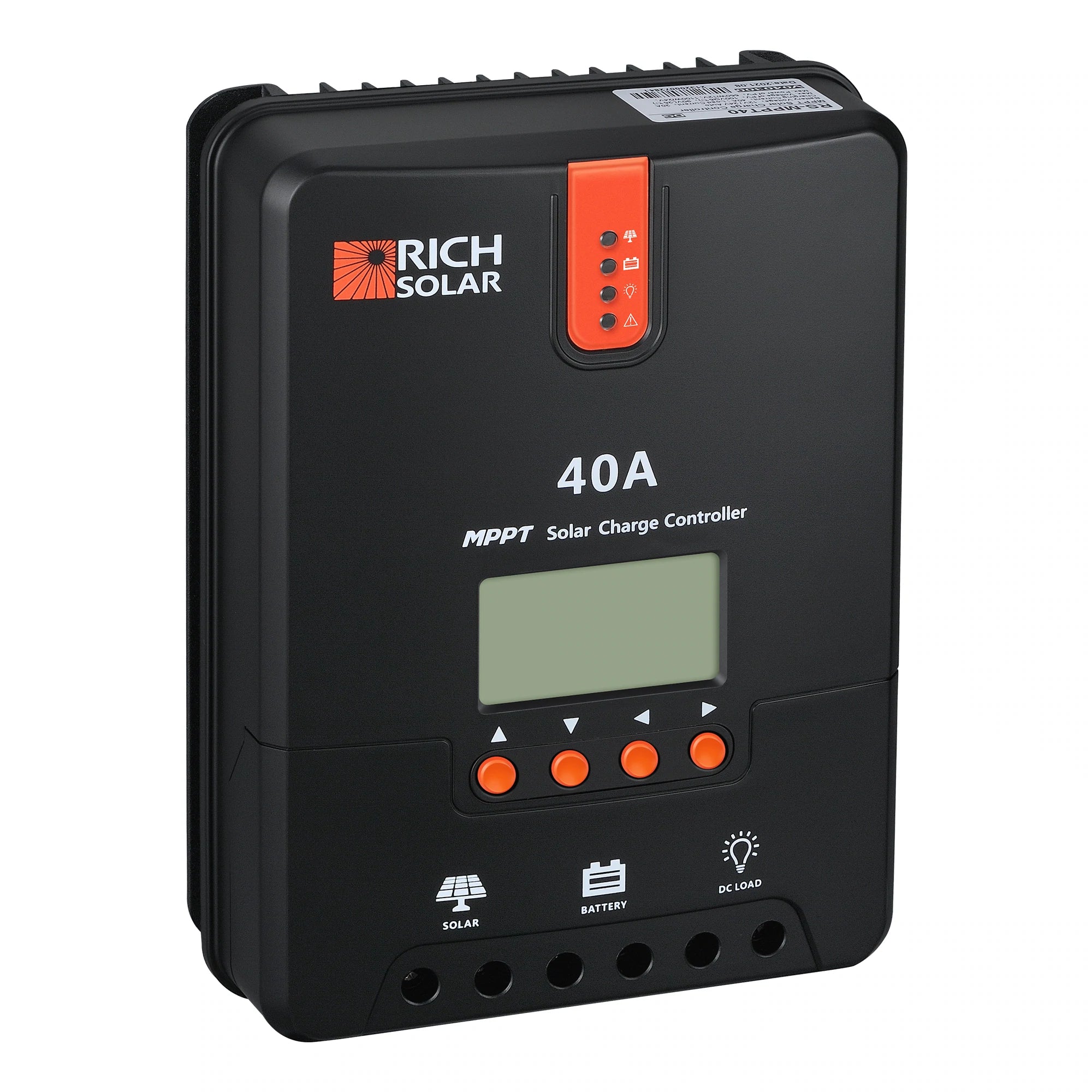 Rich Solar 40 Amp MPPT Solar Charge Controller for RV, Boat, Off-Grid System - High Efficiency Solar Panel Regulator with LCD Display