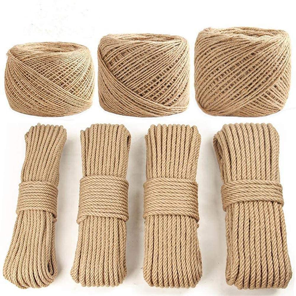 Natural Strong Jute Twine Rope - 5mm x 50m Multifunctional Hemp Cord for DIY Crafts, Gardening, Packing, Survival & Home Decor | Perfect for Macrame, Gift Wrapping & Outdoor Projects