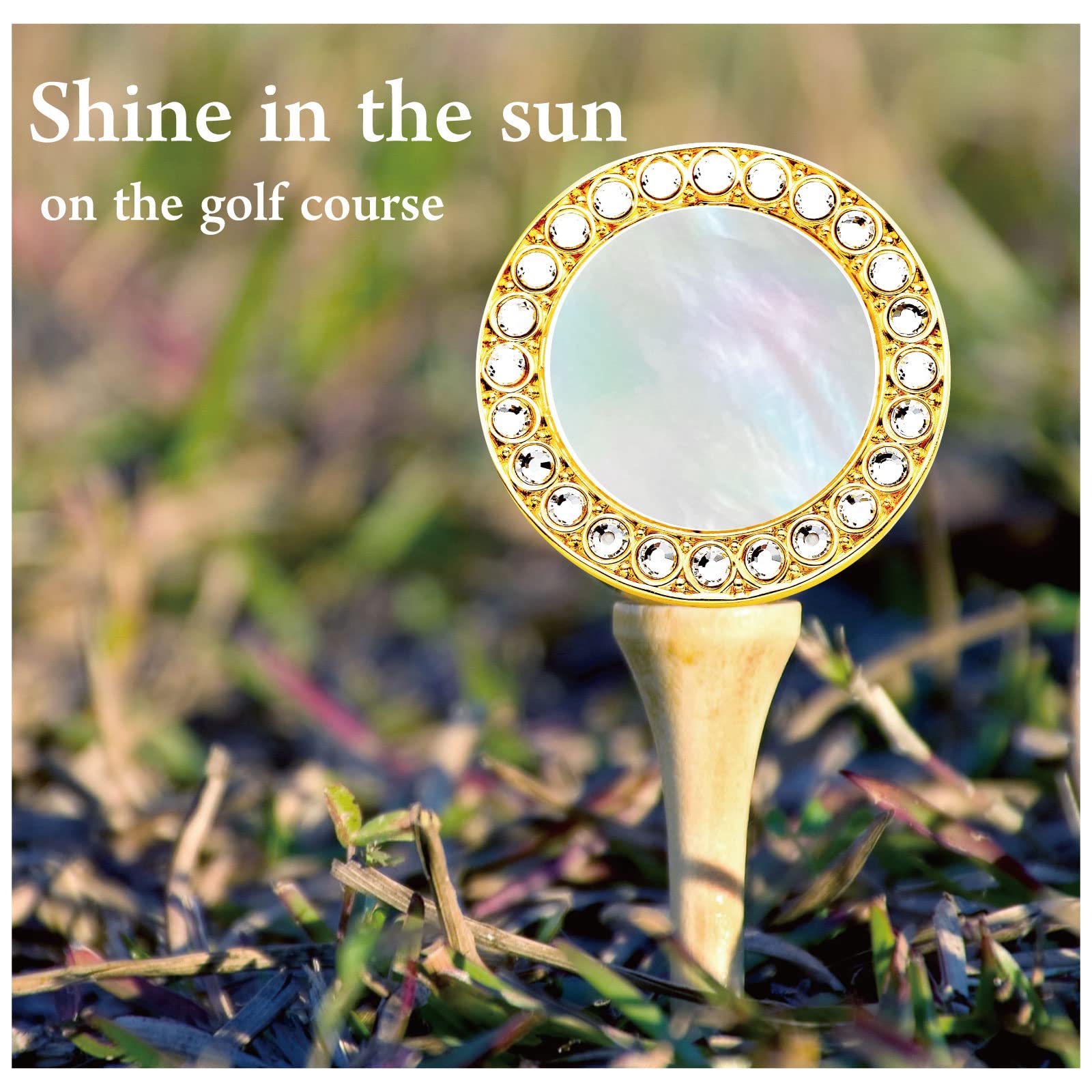 Premium Golf Ball Marker Hat Clip with Pearl Crystal - Stylish Golf Accessories & Gifts for Women - Perfect for Golf Tournaments, Practice & Fashion on the Course