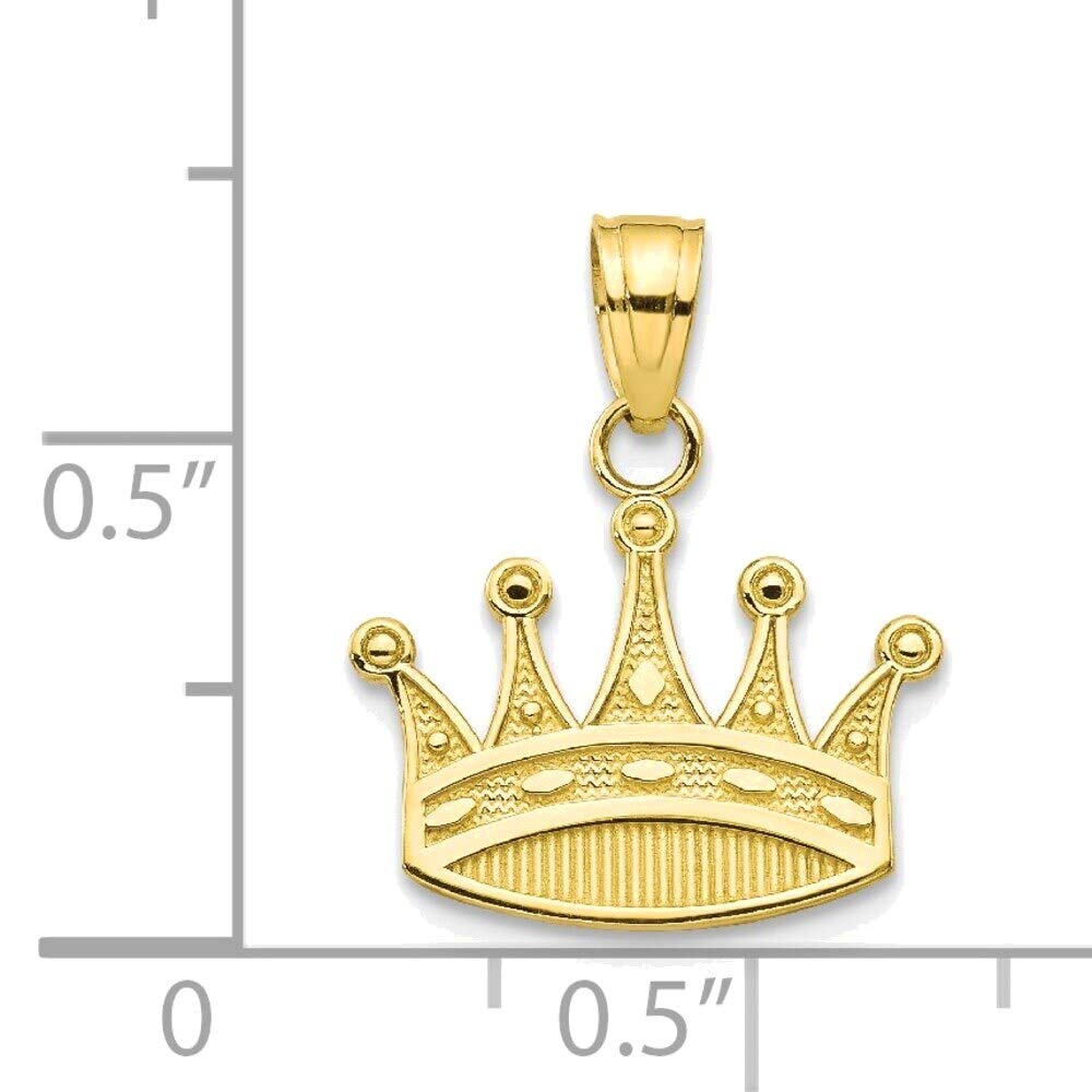 10K Yellow Gold Crown Charm Jewelry for Women - Elegant Gift