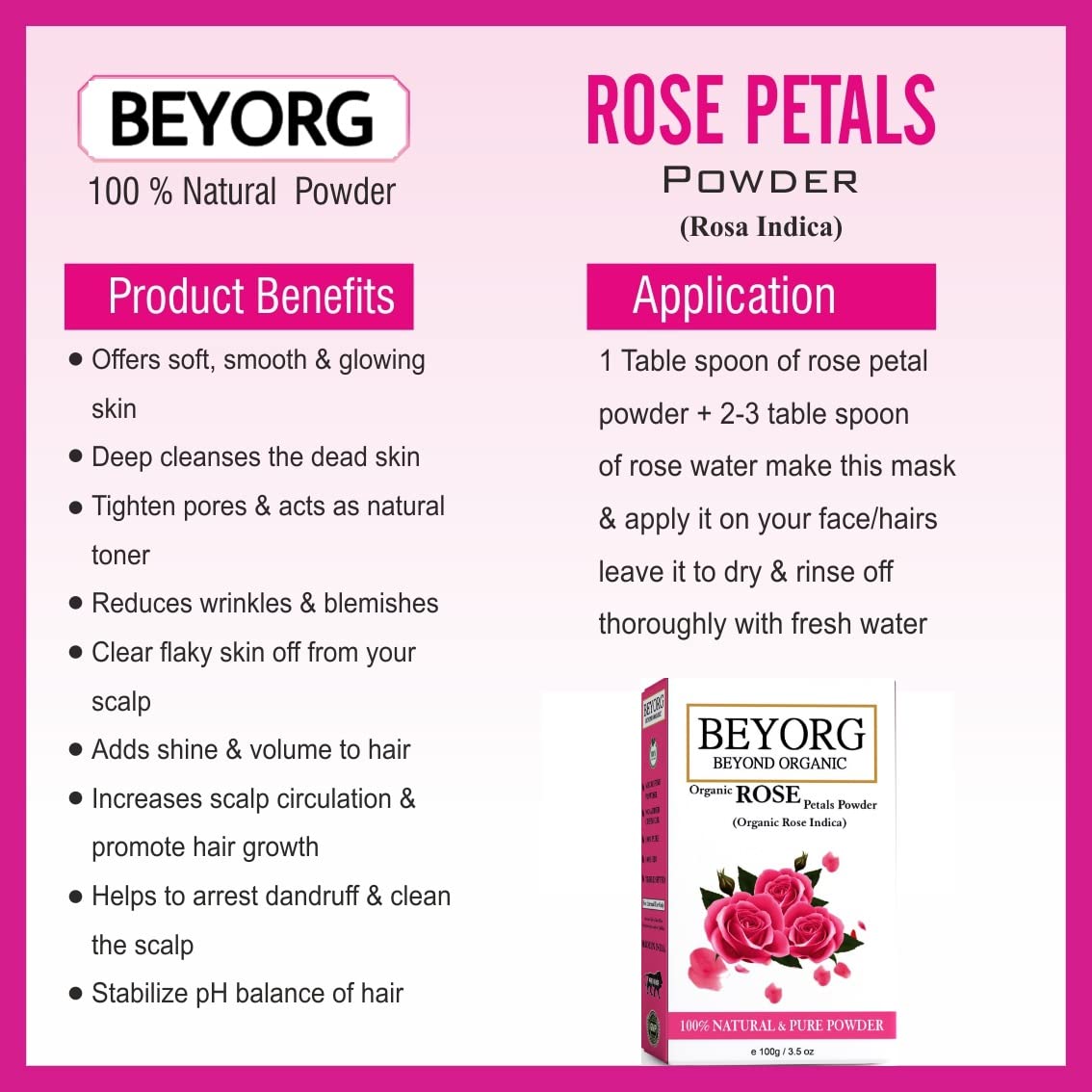 Natural Reetha Powder & 100% Pure Rose Petal Powder Combo Pack (200g) - Organic Hair Care & Skin Treatment for Shine & Glow - Perfect for DIY Shampoo, Face Masks & Aromatherapy