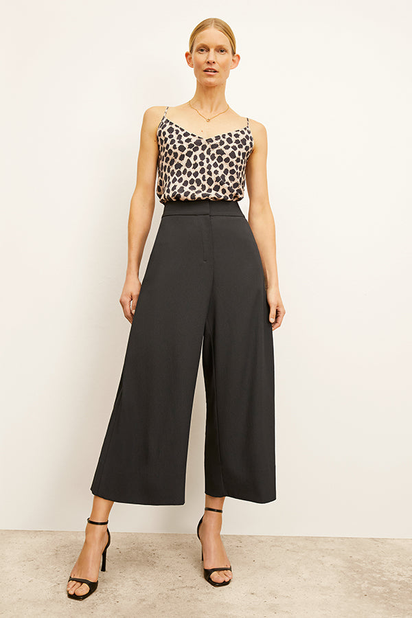 Eco-Friendly Soft Wave Culottes for Women - Comfortable & Stylish Black High Waist Palazzo Pants - Perfect for Casual Wear, Office & Travel