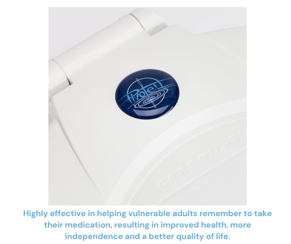 Pivotell® Advance Clear Lid Automatic Pill Dispenser with 24 Alarms - Secure Medication Organizer for Dementia & Alzheimer's Patients | Elderly Daily Pill Reminder | NHS-Approved Medical Device for Home Care & Assisted Living