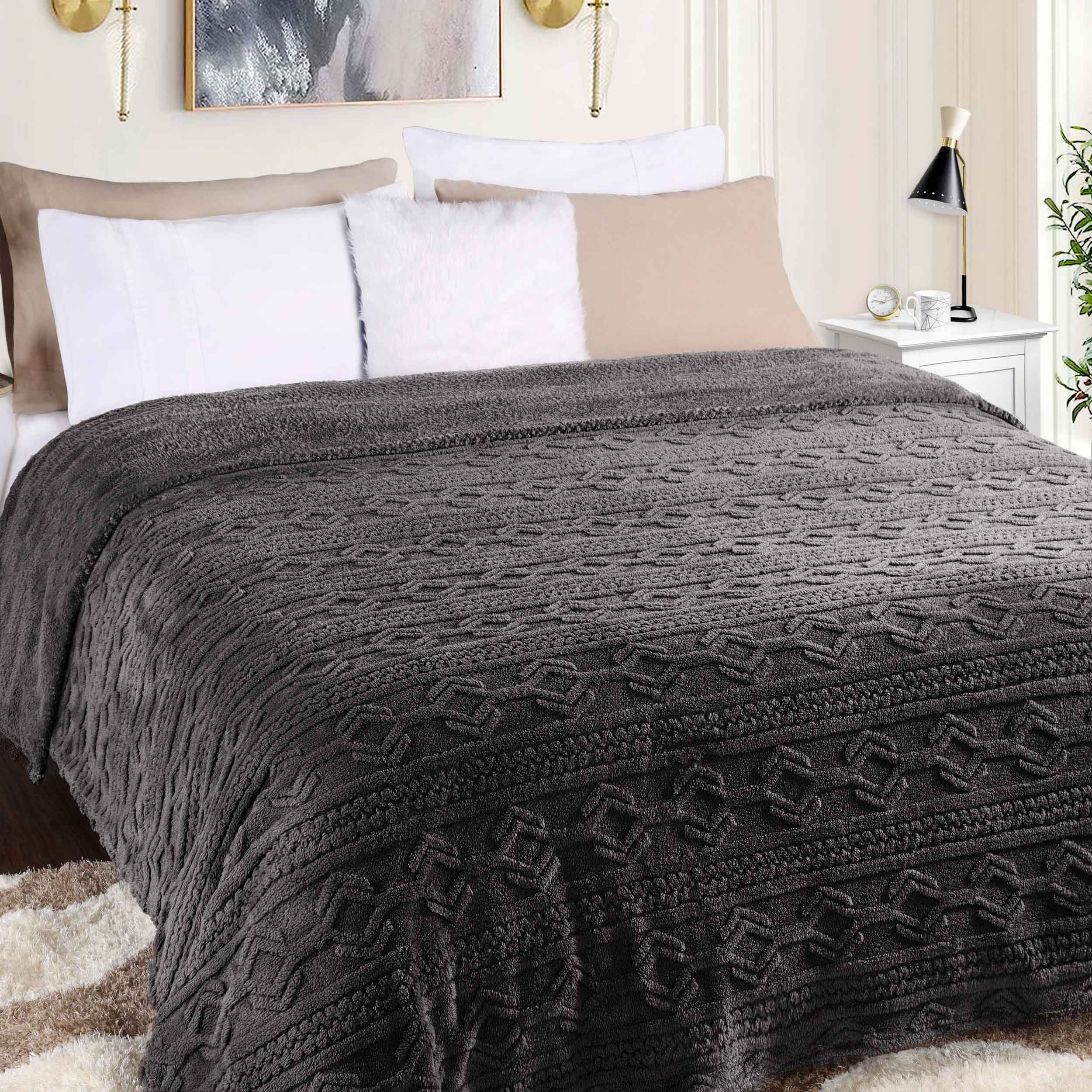 Arctic Boho Jacquard Plush Fleece Blanket - Ultra Soft & Warm Winter Throw for Couch, Bed, Sofa - Perfect for Home Decor, Cozy Nights & Gift Giving
