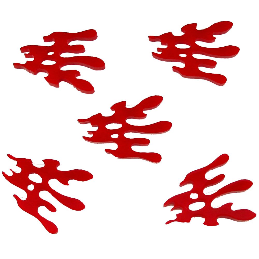 LITKO Blood Spray Game Tokens - Set of 5 Red Blood Splatter Markers for Tabletop RPGs, War Games & Board Games - Perfect for D&D, Pathfinder & Miniature Battles