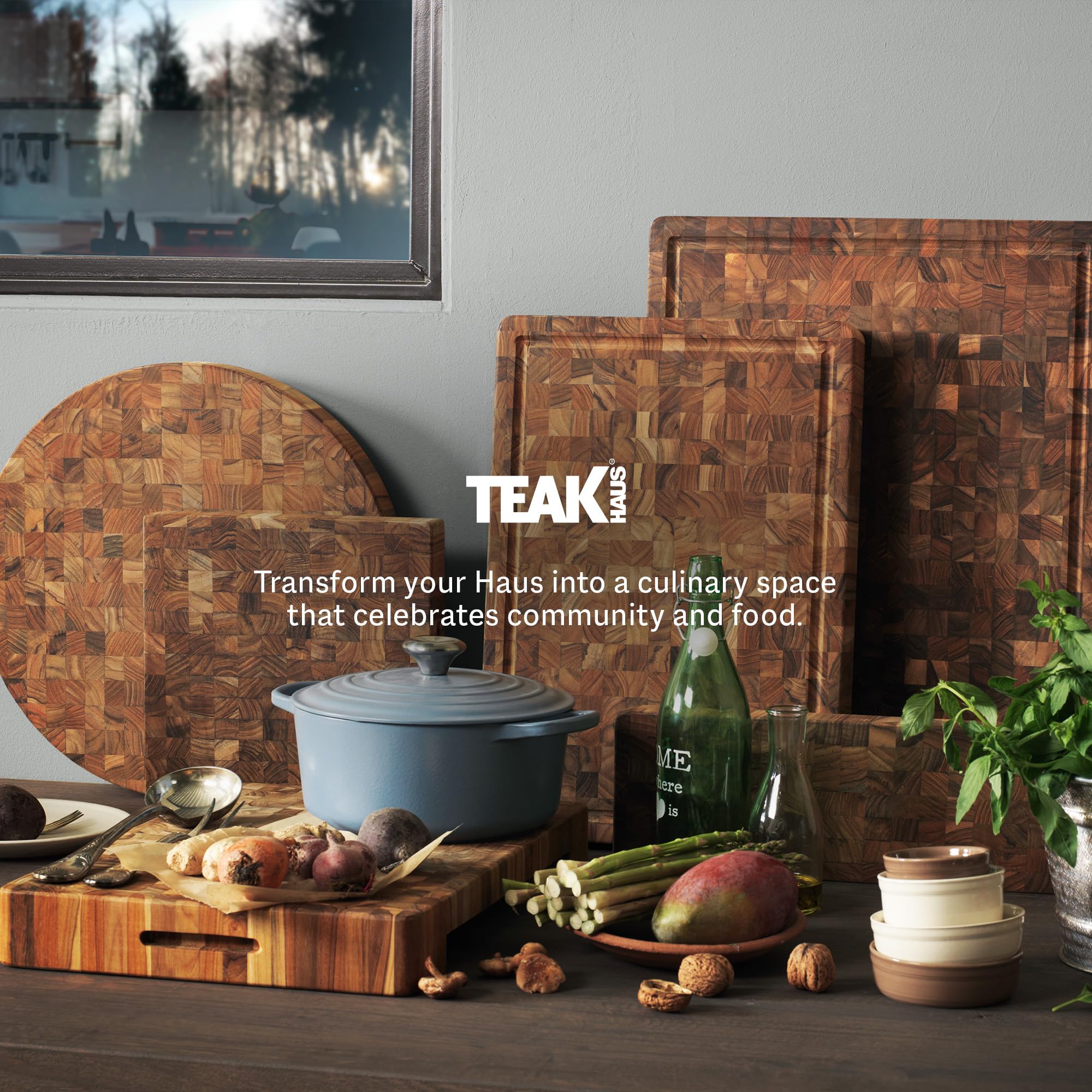Premium Teak Wood Cutting Board - Extra Thick 20x14x2.5 Inch Butcher Block for Roasts, Meats & Daily Kitchen Use - FSC Certified Teakhaus - Perfect for Chefs, Home Cooking & Entertaining