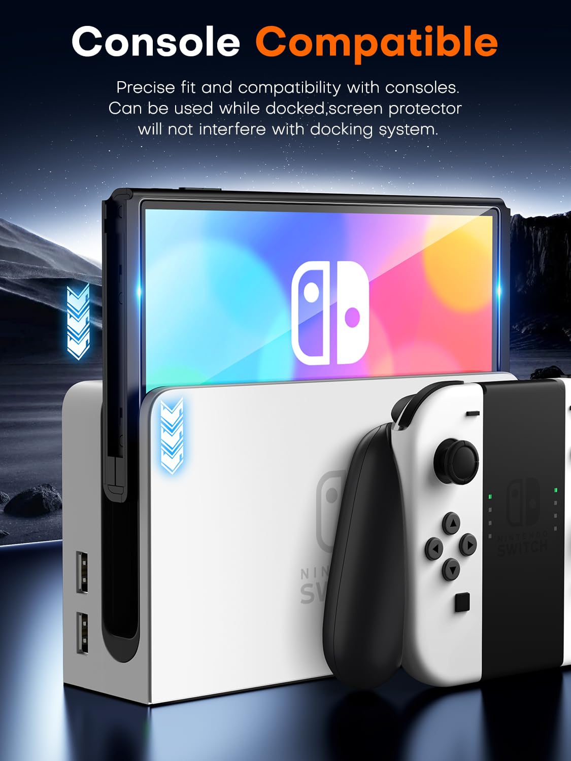 Premium TOCOL Tempered Glass Screen Protector for Nintendo Switch OLED 2021 Model - 7 Inch 9H Hardness Anti-Scratch, Anti-Fingerprint, HD Clear Protection - Perfect for Gaming, Travel, and Daily Use