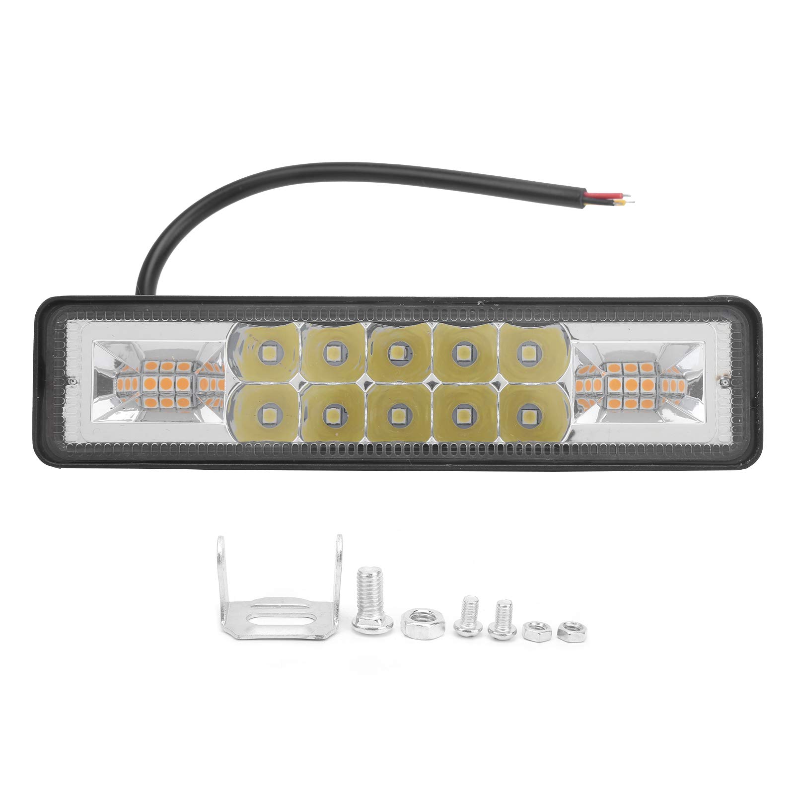 Fydun 16LED 48W 6inch Waterproof Work Light Bar - Super Bright LED Light for Cars, Motorcycles, SUVs, Trucks, Forklifts & Boats - Ideal for Off-Roading, Camping, Emergency Repairs & Night Work