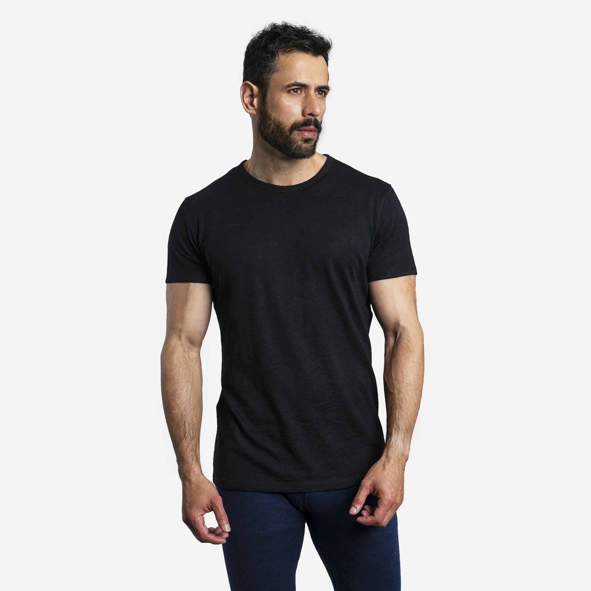 Ultralight Men's Alpaca Wool T-Shirt - 160 GSM Soft Crew Neck Tee for Outdoor Activities & Travel