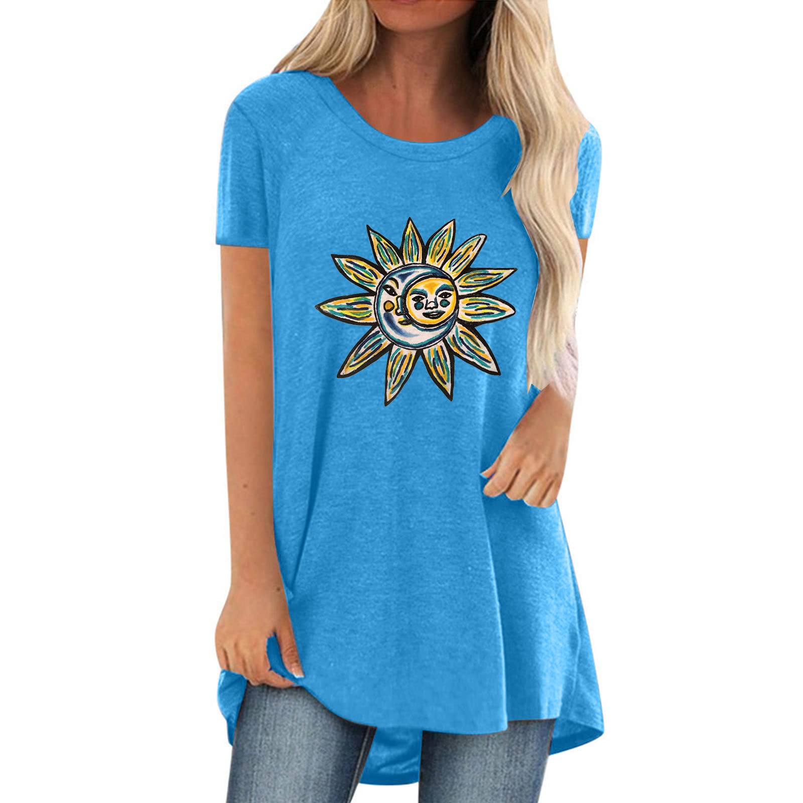 Funny Women's Casual Short Sleeve Printed T-Shirt - Loose Fit Hawaiian Style Blouse for Summer, Beach Vacation, Party & Everyday Wear | Trendy Activewear Top