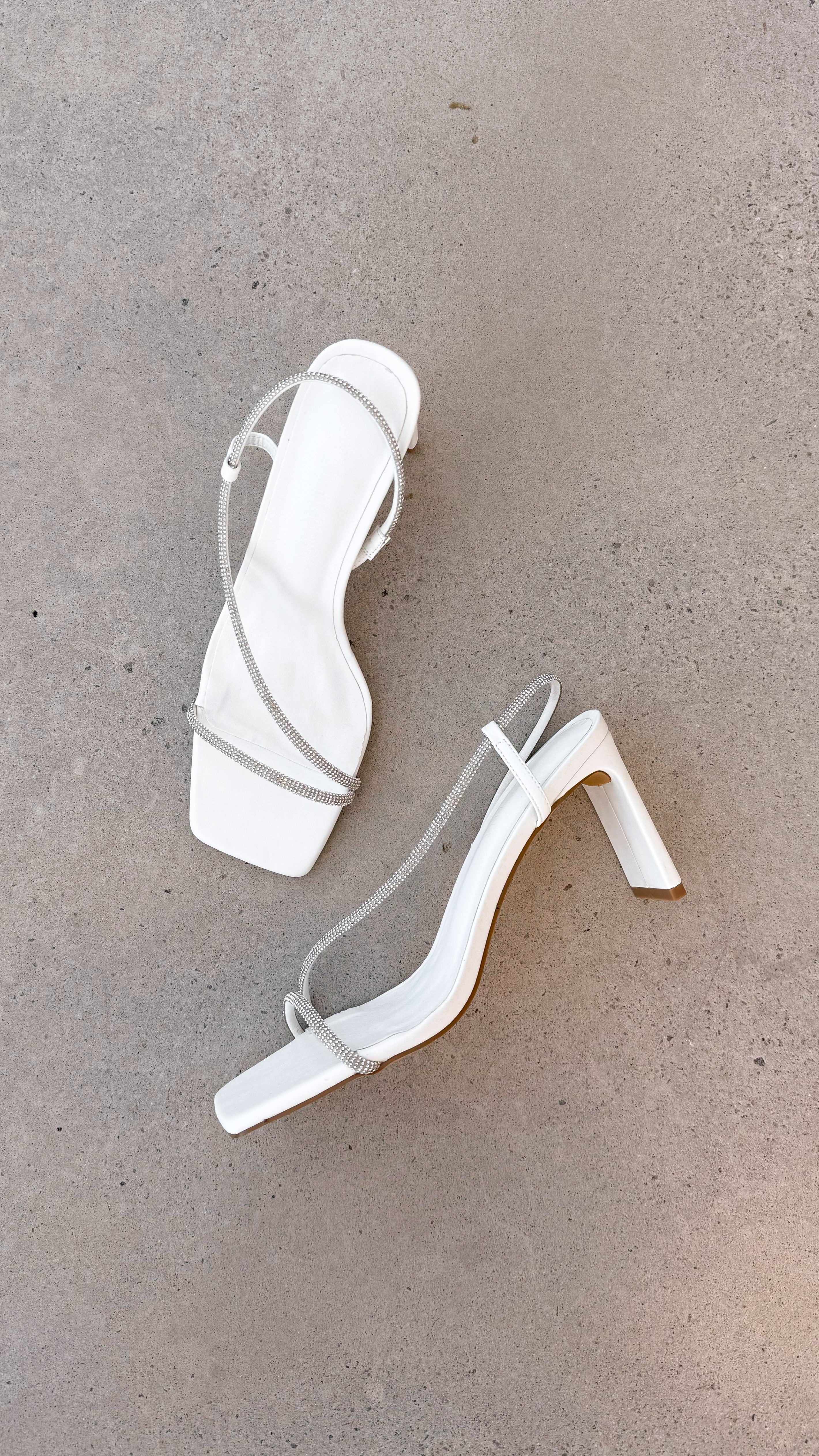 Kaye Heels Women's White Diamante Stiletto Pumps - Elegant High Heels for Parties, Weddings & Special Occasions