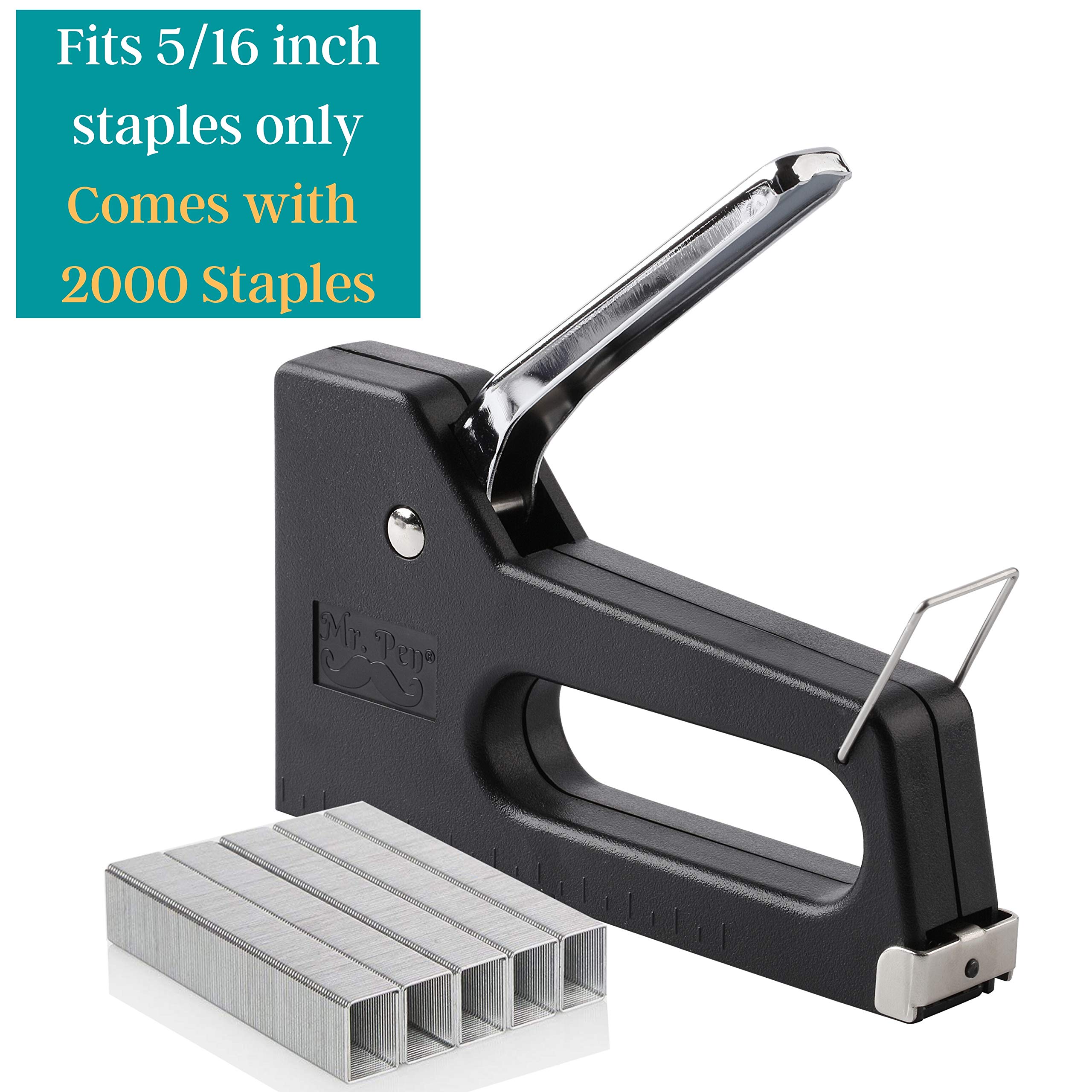Mr. Pen Light Duty Staple Gun with 2000 Staples (5/16 inch) - Heavy Duty Fabric, Wall & Wood Stapler for Crafts, Upholstery, DIY Projects & Home Improvement