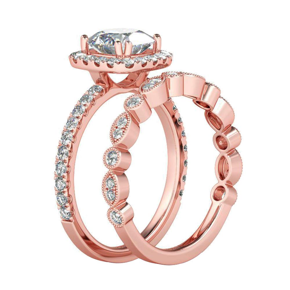 2-in-1 Zirconia Engagement & Promise Ring Set for Women - Elegant Fashion Jewelry for Weddings, Anniversaries & Special Occasions