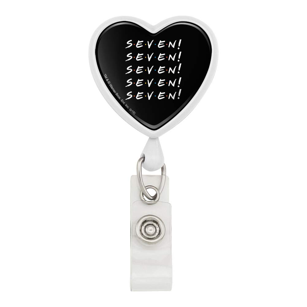 Friends TV Show Themed Seven Heart Lanyard - Retractable Reel Badge Holder & ID Card Holder for Work, School, Conventions, and Events