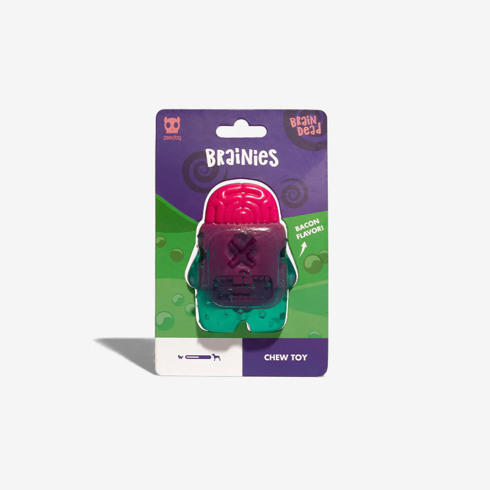Brain Dead Textured Chew Toy for Dogs - Dual Texture Bacon Flavor Puppy Teething Toy for Small & Large Breeds - Perfect for Puppy Teething, Anxiety Relief & Playtime