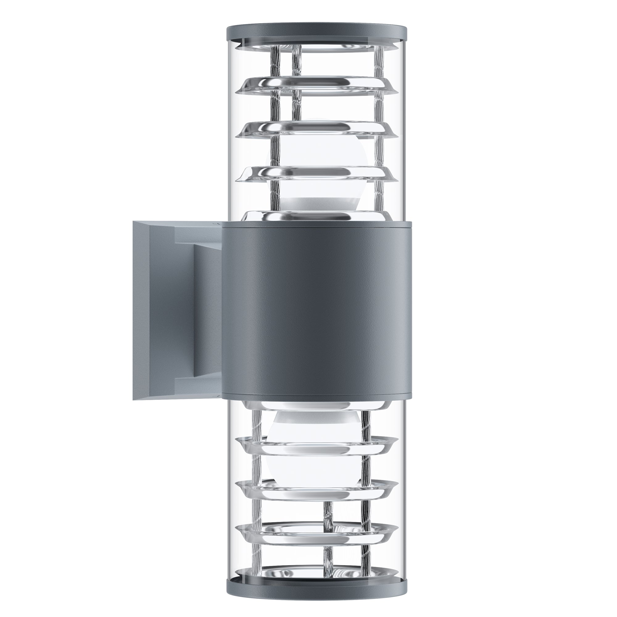 Bronx Up Down Wall Light - Modern Grey & Black Sconce for Bedroom, Living Room, and Hallway Lighting