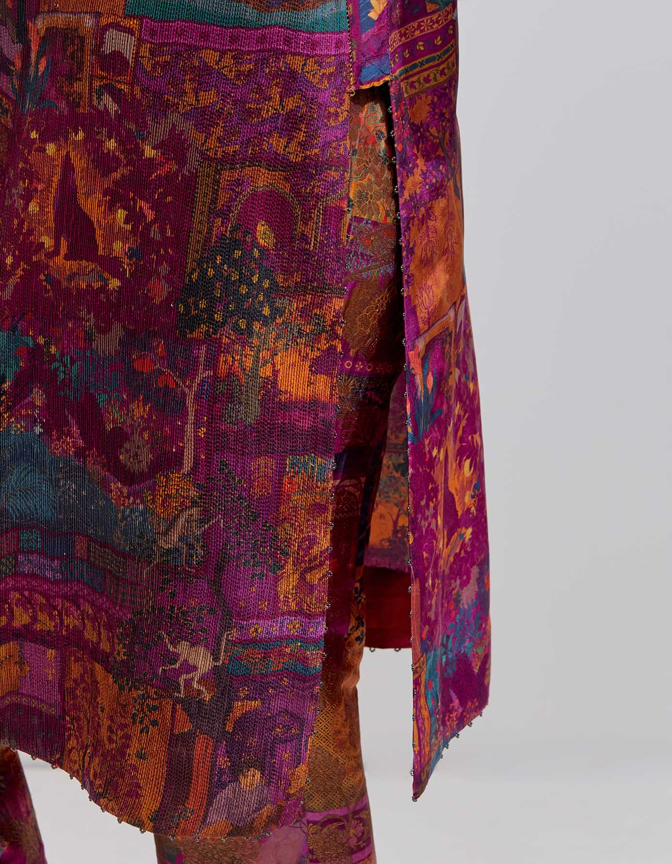 Elegant Purple Silk Pintuck Damini Kurta for Women | Traditional Indian Ethnic Wear | Perfect for Festivals, Weddings & Special Occasions
