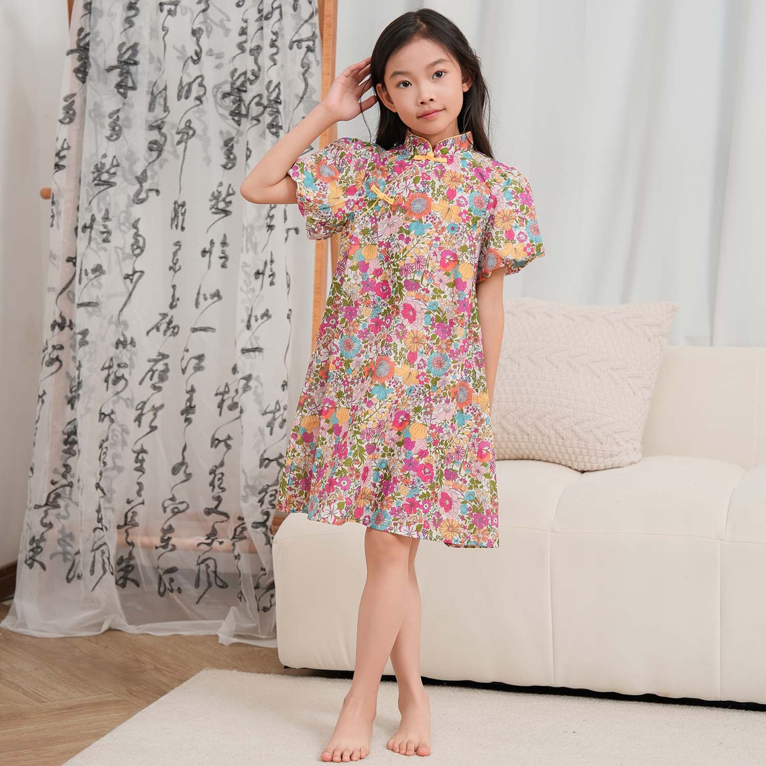 Floral Cheongsam Dress for Baby Girls - Singapore Souvenir Gift - Perfect for Parties, Photos & Cultural Events