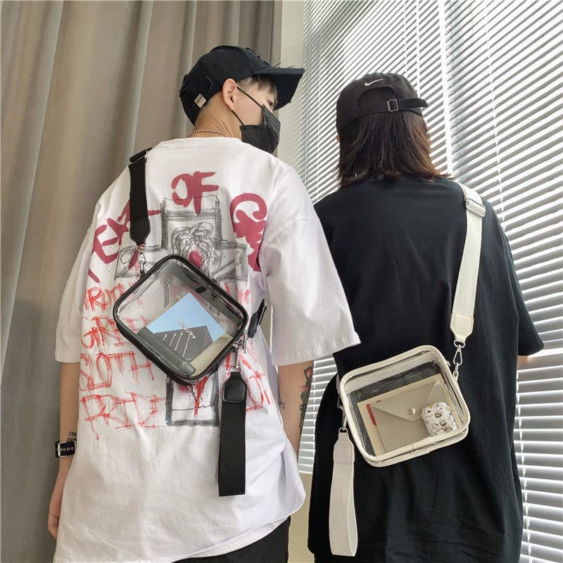 Clear Crossbody Bag for Women & Girls - Stadium Approved Small Purse for Concerts, Sports Events, Festivals & Parties (White) | Perfect for Prom, Shopping & Travel Accessories