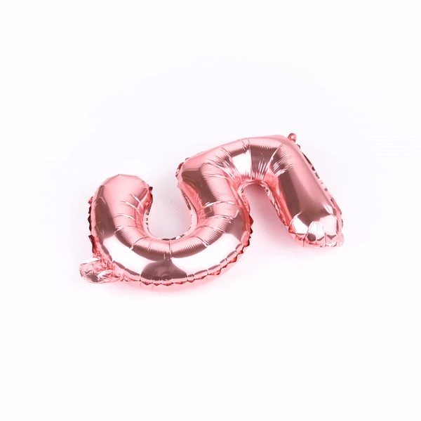 Balloonify Rose Gold Mylar Number 5 Balloon - 16 Inch - 1 Count Box - Perfect for Birthdays, Anniversaries & Party Decorations