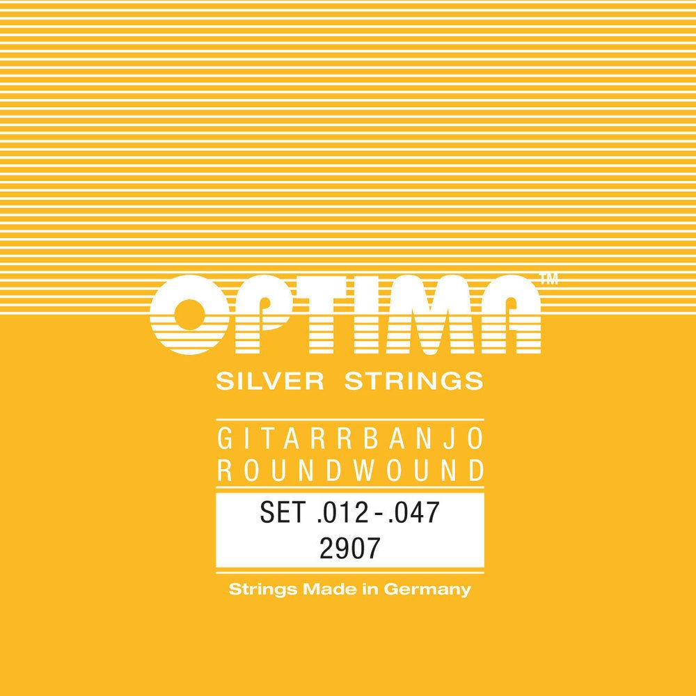 Optima 2906 Silver Guitar Banjo Strings - Loop End E-6 for Bluegrass, Folk & Country Music Performance