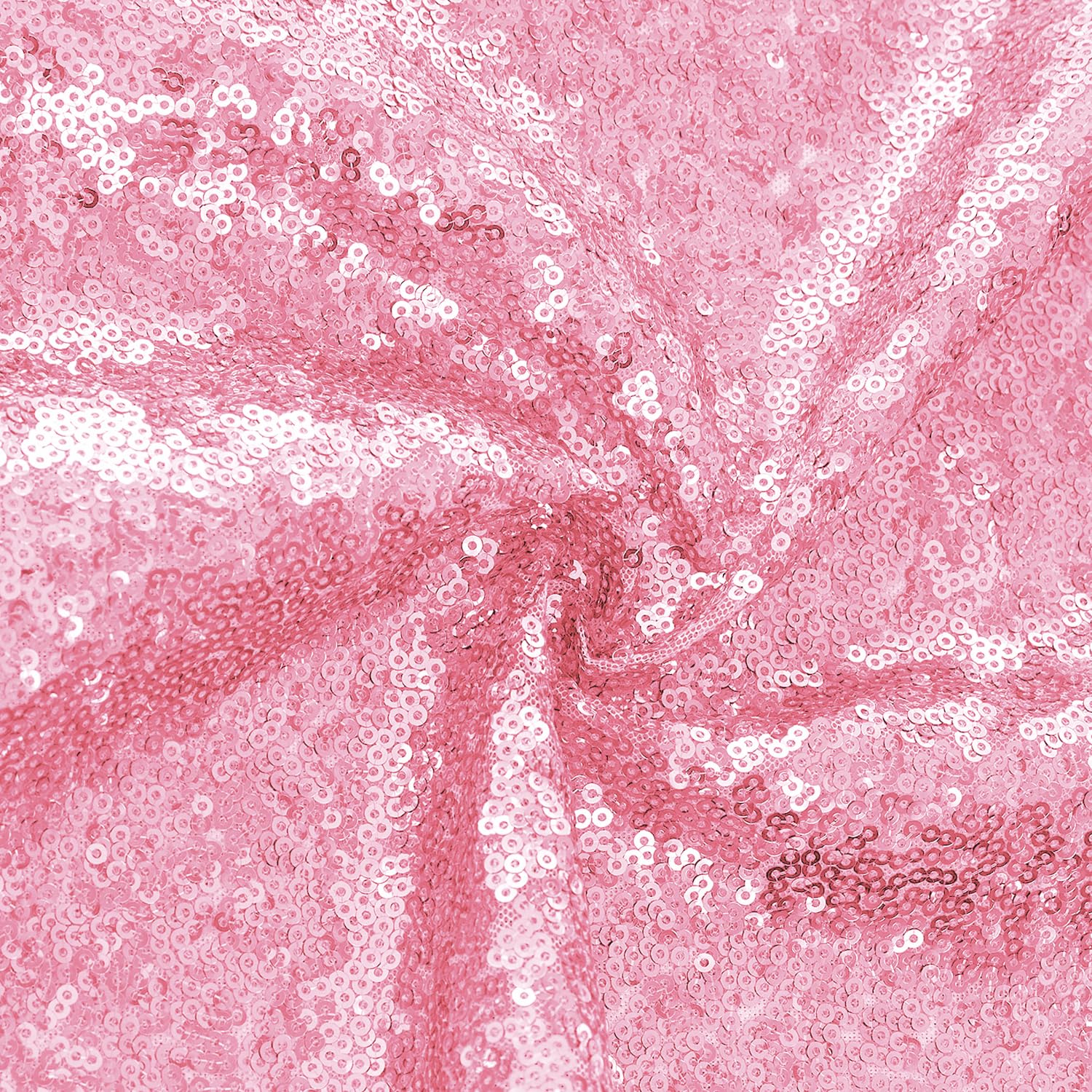 Pufogu 90x132 Inch Pink Sequin Tablecloth - Glitter Rectangular Table Cover for Birthday, Wedding, Bridal & Baby Shower Party Decor | Perfect for Holiday Celebrations, Banquet Tables & Special Events