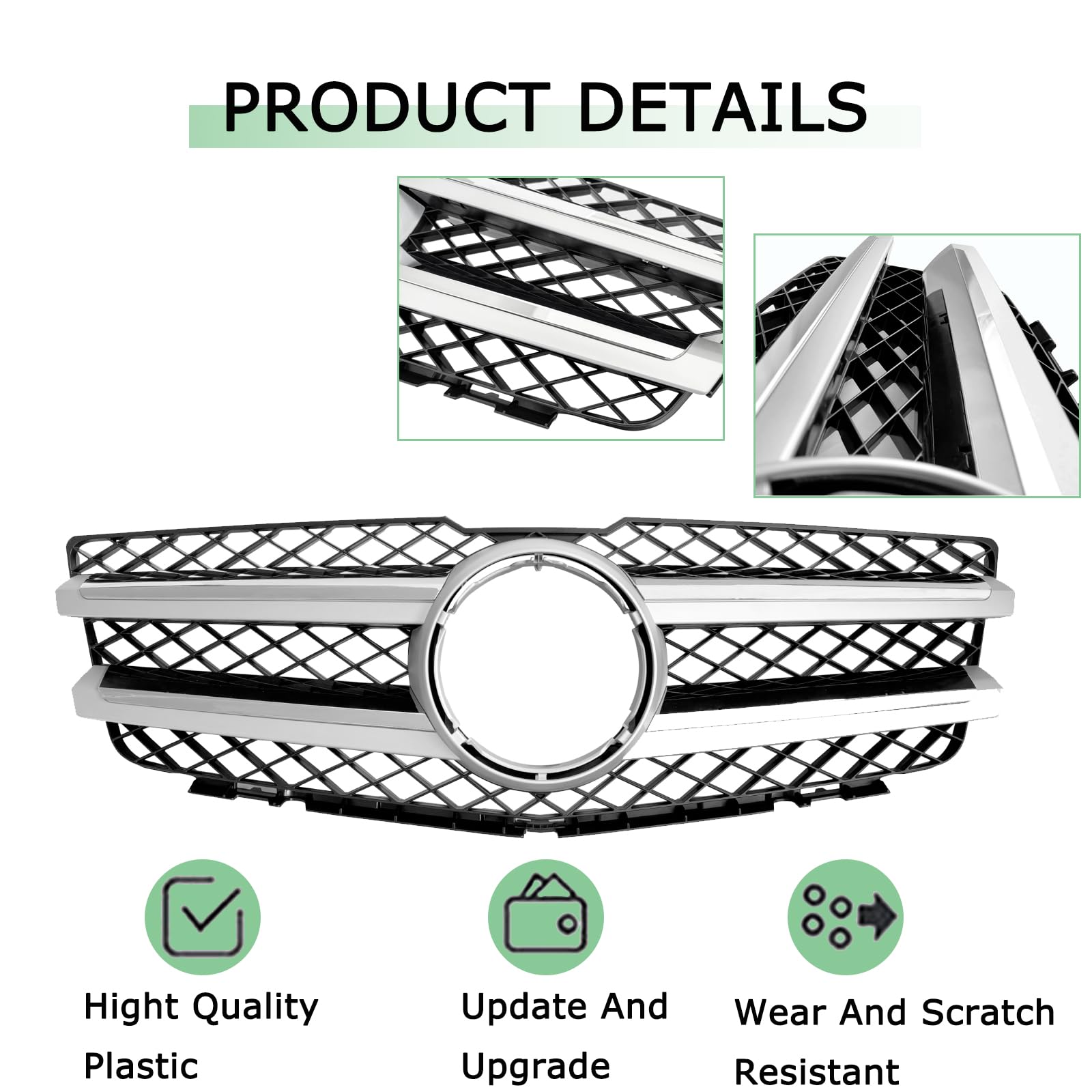 Mercedes Benz X204 GLK Front Grille Replacement (2008-2012) - Compatible with GLK250 & GLK350 Models - Perfect for Car Upgrades & Off-Road Adventures