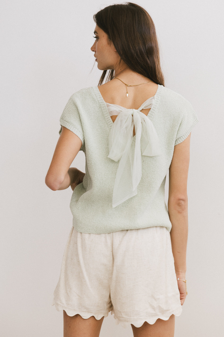 Women's Sage Green Amy Knit Top - Soft Casual Crewneck Sweater for Fall & Winter | Perfect for Office, Dates & Cozy Evenings