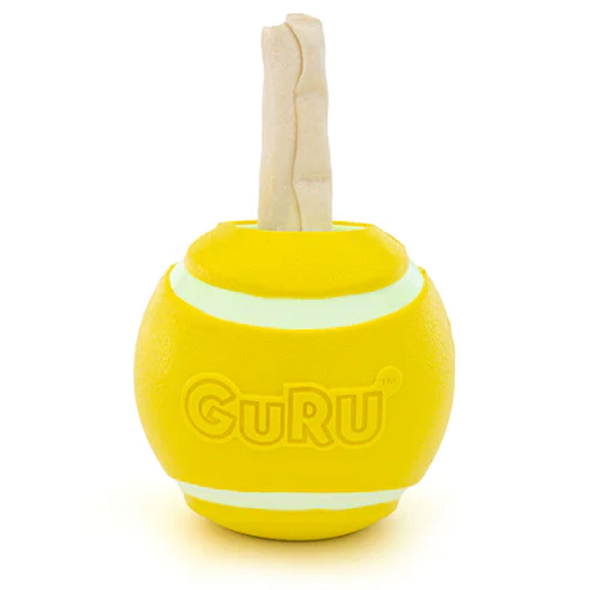 Premium Guru Tennis Treat Ball - Yellow Interactive Dog Toy for Training & Play - Perfect for Fetch, Chewing & Reward-Based Training Sessions