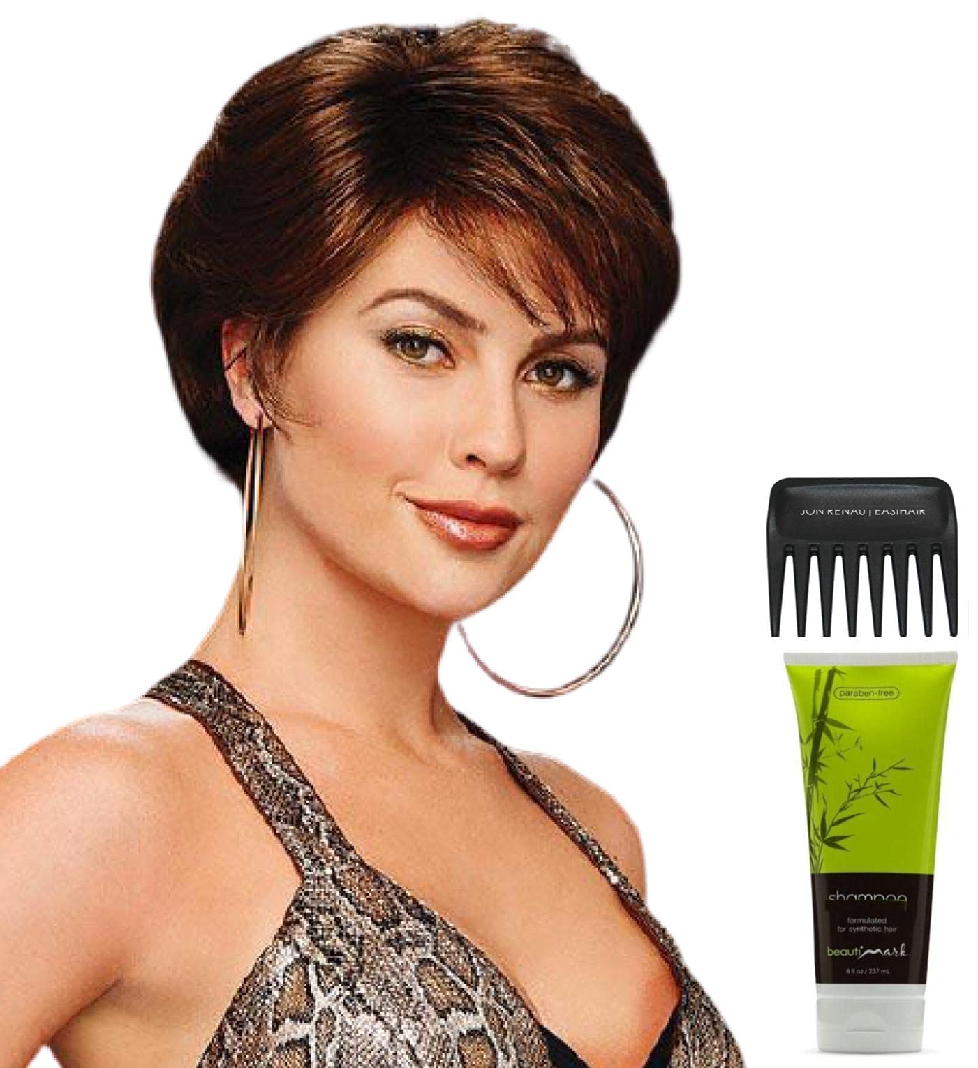 Gabor Carte Blanche Wig Bundle - 4 Items (Wig, Q&A Booklet, Synthetic Shampoo & Wide Tooth Comb) - Color G60+ | Perfect for Cosplay, Costume Parties & Everyday Wear