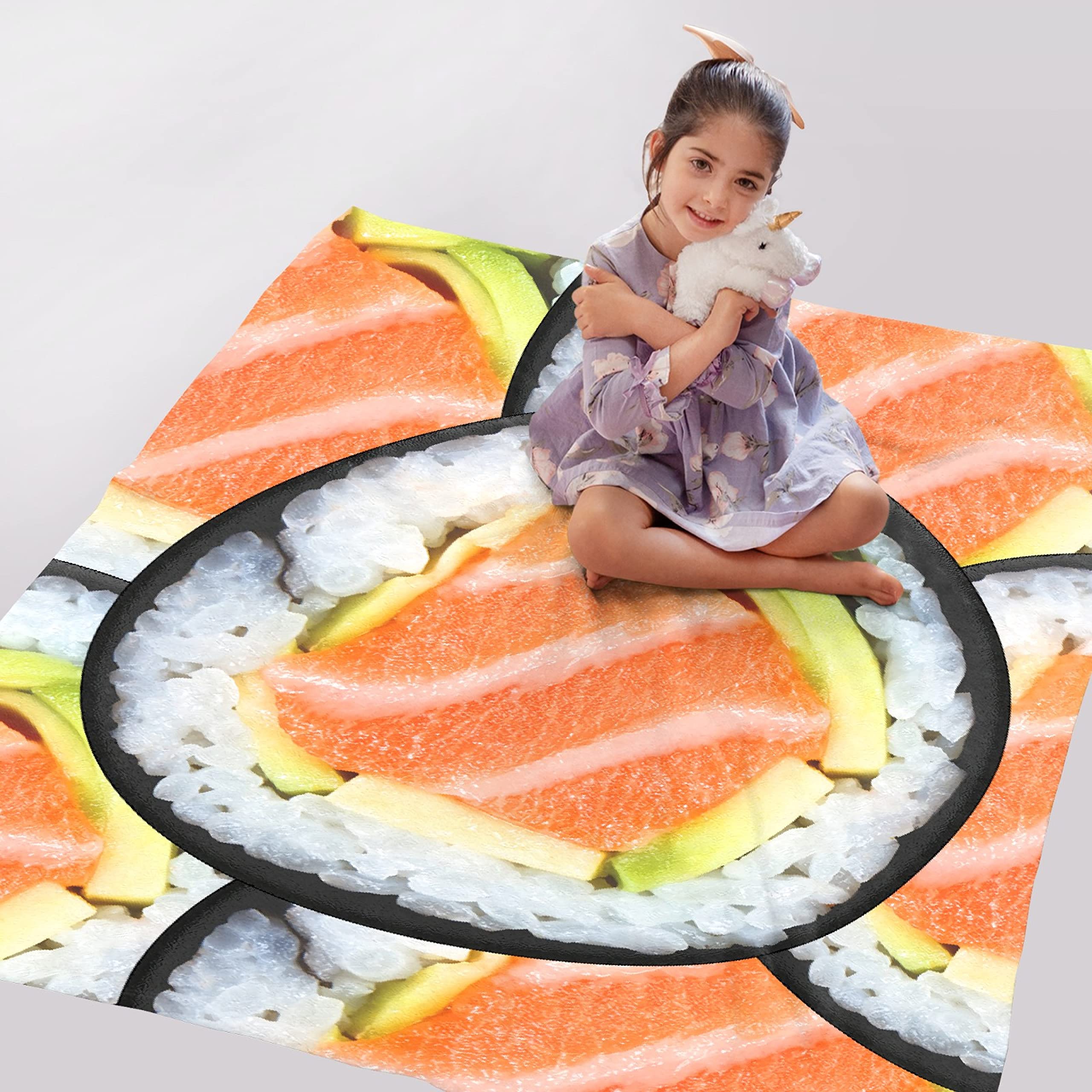 Premium Sushi Plush Fleece Blanket - Ultra Soft Flannel Throw for Kids, Women & Toddlers - 90