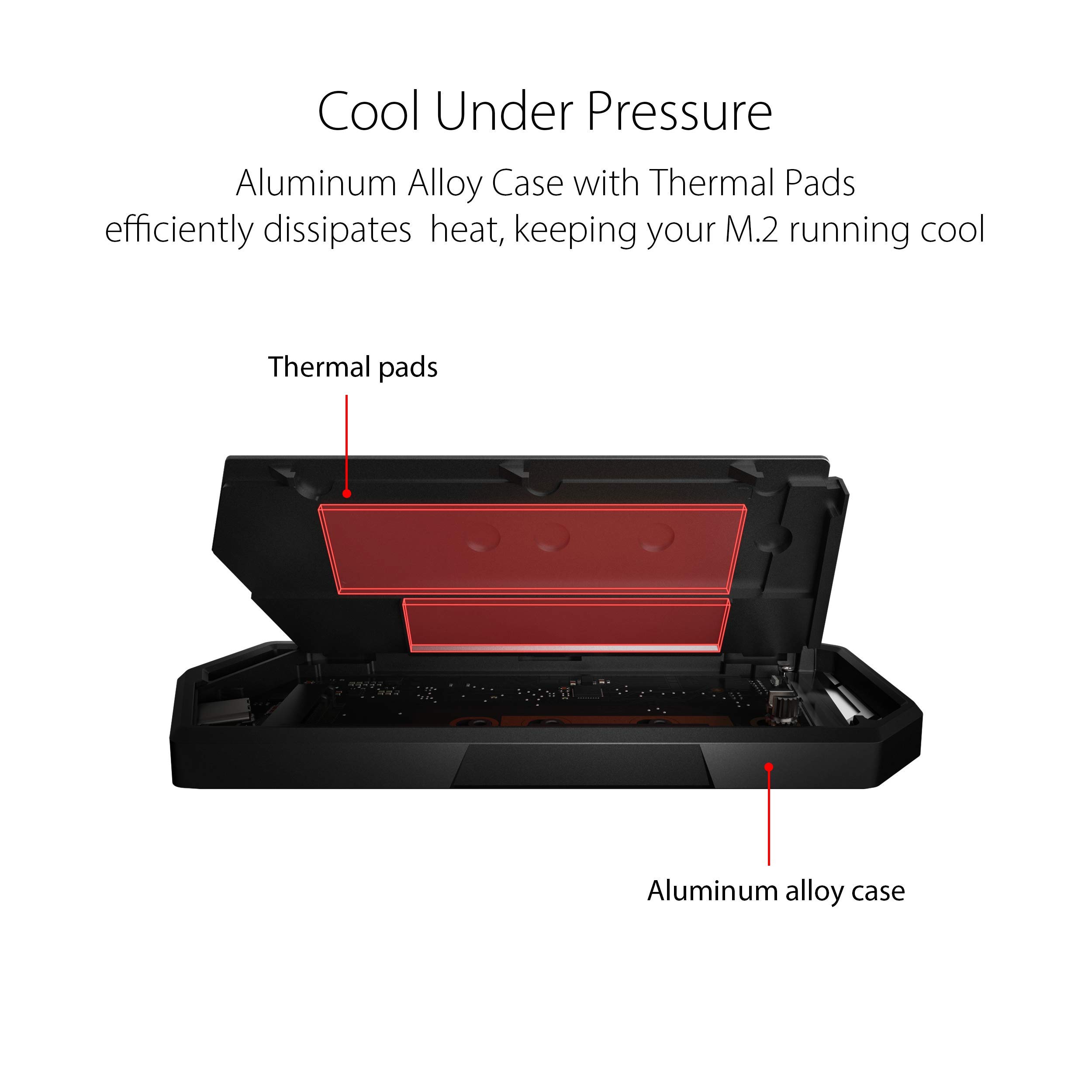 ASUS ROG STRIX Arion Aluminum Alloy M.2 NVMe SSD External Enclosure - USB 3.2 Gen 2 Type-C (10Gbps) Portable Case Adapter with USB-C to C & USB-C to A Cables - Compatible with PCIe 2280/2260/2242/2230 M Key/B+M Key SSDs - Perfect for Gaming, Data Backup & High-Speed File Transfer