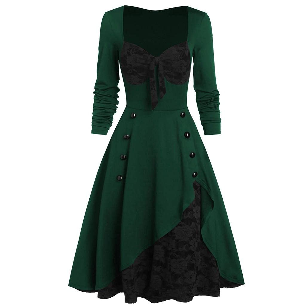 Oiumov Women's Vintage Skull Button Hoodie Dress - Plus Size Casual Pullover Bodycon Party Dress for Halloween & Costume Parties | Perfect for Halloween, Cosplay, and Night Out Events