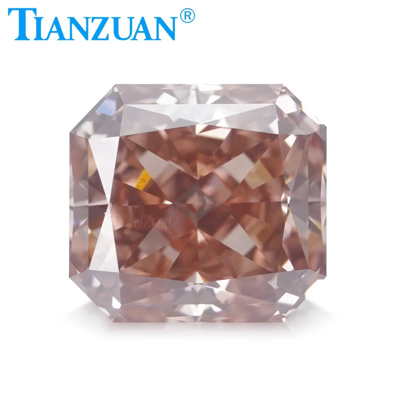 1.51CT Lab Grown CVD Radiant Cut Fancy Intense Brownish Pink Diamond - VS1 Clarity, 2EX Cut - GEMID Certified Loose Gemstone for Engagement Rings & Jewelry Making