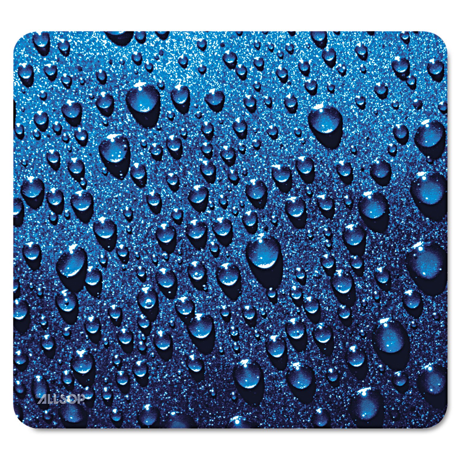 Allsop Raindrop Blue Mouse Pad (30182) 8.5 x 8 Inches - Ergonomic Non-Slip Gaming & Office Desk Mat for Computers, Laptops & Workstations