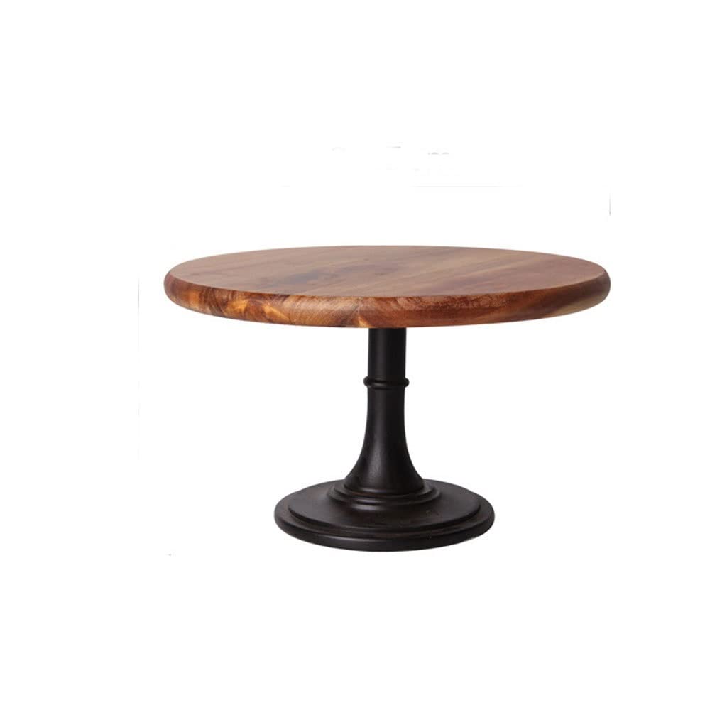 Wooden Cake Stand for Desserts - 10 Inch Round Pedestal Display Holder for Wedding, Birthday, Party - Perfect for Cupcakes, Cakes & Pastries - Elegant Table Centerpiece for Home & Events (25.5cm)