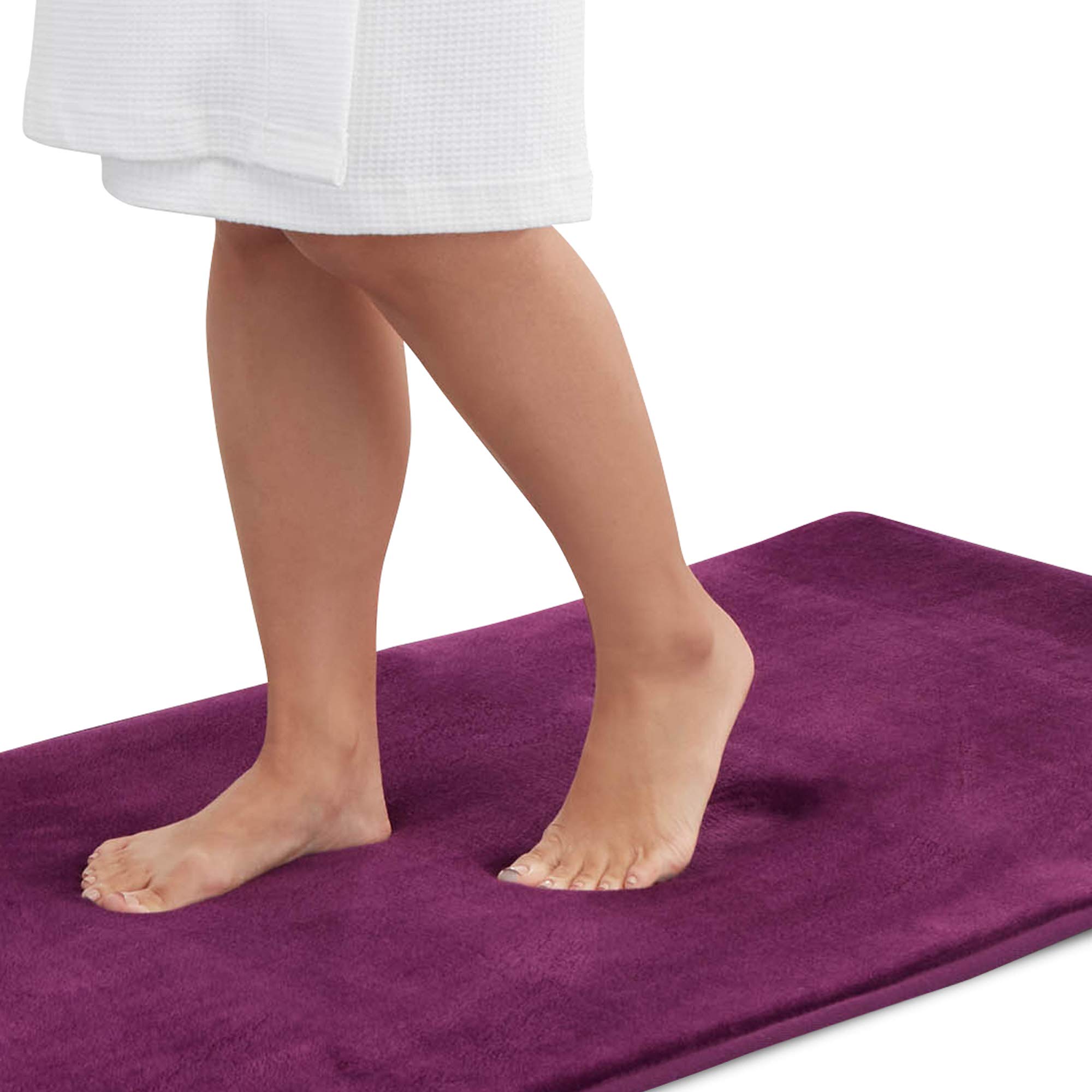 Genteele Memory Foam Bath Mat - Non-Slip Absorbent Super Soft Velvet Bathroom Rug (24