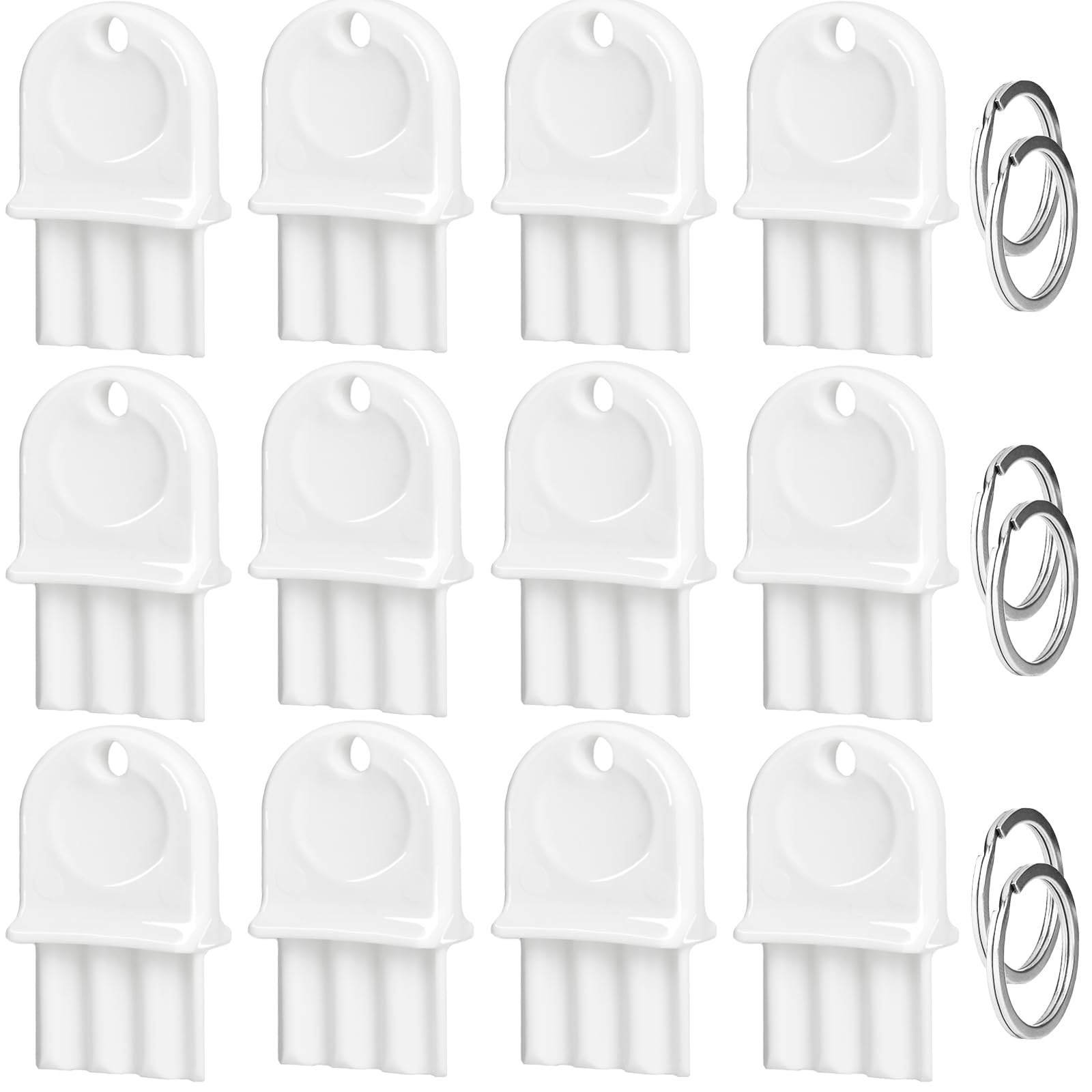 12-Pack Universal Hard Plastic Waffle Paper Towel Dispenser Keys with Lock - Compatible with Most Toilet Paper & Paper Towel Holders - Perfect for Restrooms, Offices, and Home Use