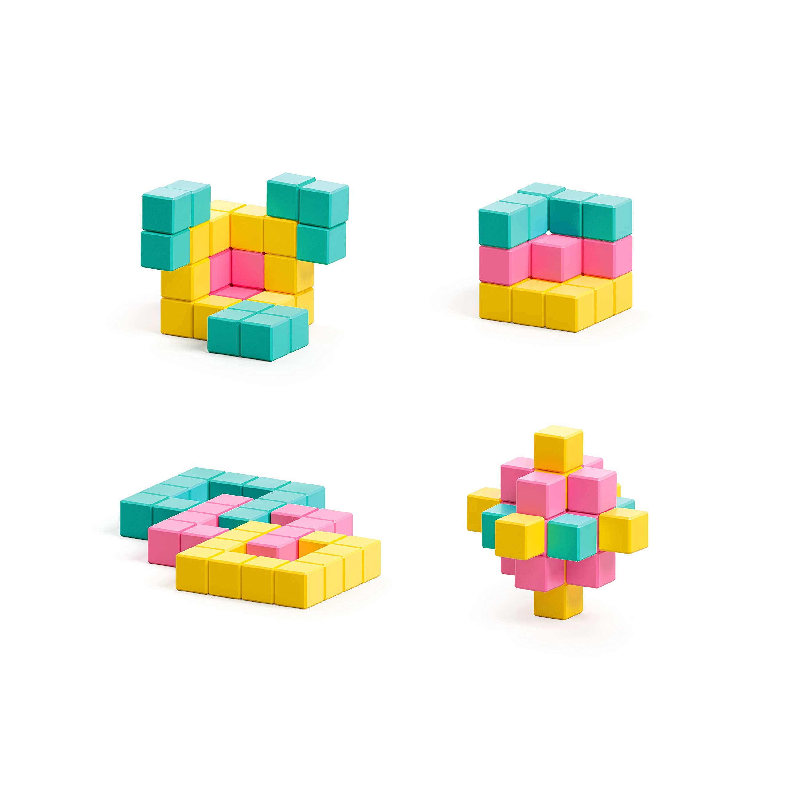 PIXIO Sweet - 60pcs Magnetic Building Blocks Toy for Kids Ages 6+, Pixel Art Style Creative Construction Set with 5/16