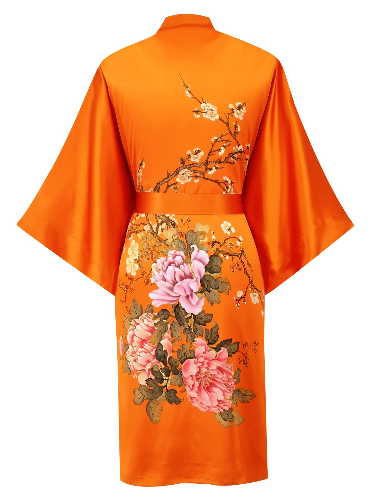 Women's 100% Silk Kimono Robe - Short Sleeve Bathrobe & Pajama Set - Lightweight Loungewear for Spa, Yoga & Home Relaxation